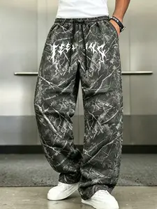 Men's Y2K Tree Camo Baggy Sweatpants, Athleisure Style Pants, Breathable Sports Pants, Breathable Relaxed Fit Streetwear, Skateboarding, Gym & Daily Commute, Street Style Hip Hop Trousers Streetwear, Breathable Activewear Bottoms