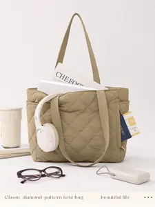 Large Capacity Nylon Tote Bag, Ultra-Light Commuter Shoulder Bag, Crossbody Bag, Laptop Friendly, High Aesthetic Handbag