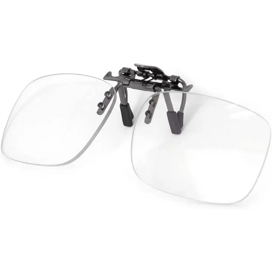 Clip-On Flip-Up Rimless Magnifying Eyewear, 58x41mm Lightweight Synthetic Lens, Compatible with Over Reading Eyeglasses