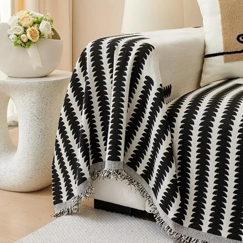 Striped Pattern Sofa Cover, 1 Count Soft Comfortable Sofa Towel, Sofa Protector for Home Living Room Bedroom, Home Decor