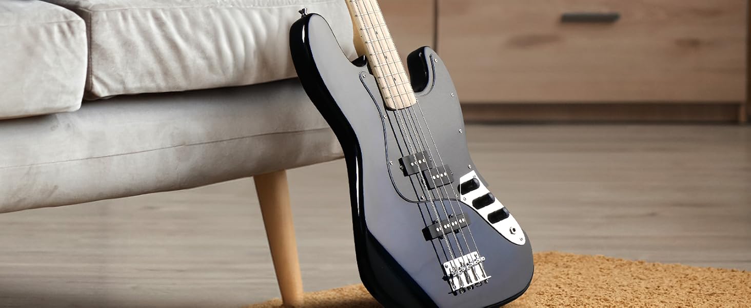 GLARRY Bass Guitar Full Size 4 String Exquisite Stylish Bass with Guitar Bag Power Line and Wrench Tool GLARRY Bass Guitar Full Size 4 String Exquisite Stylish Bass with Guitar Bag Power Line and Wrench Tool