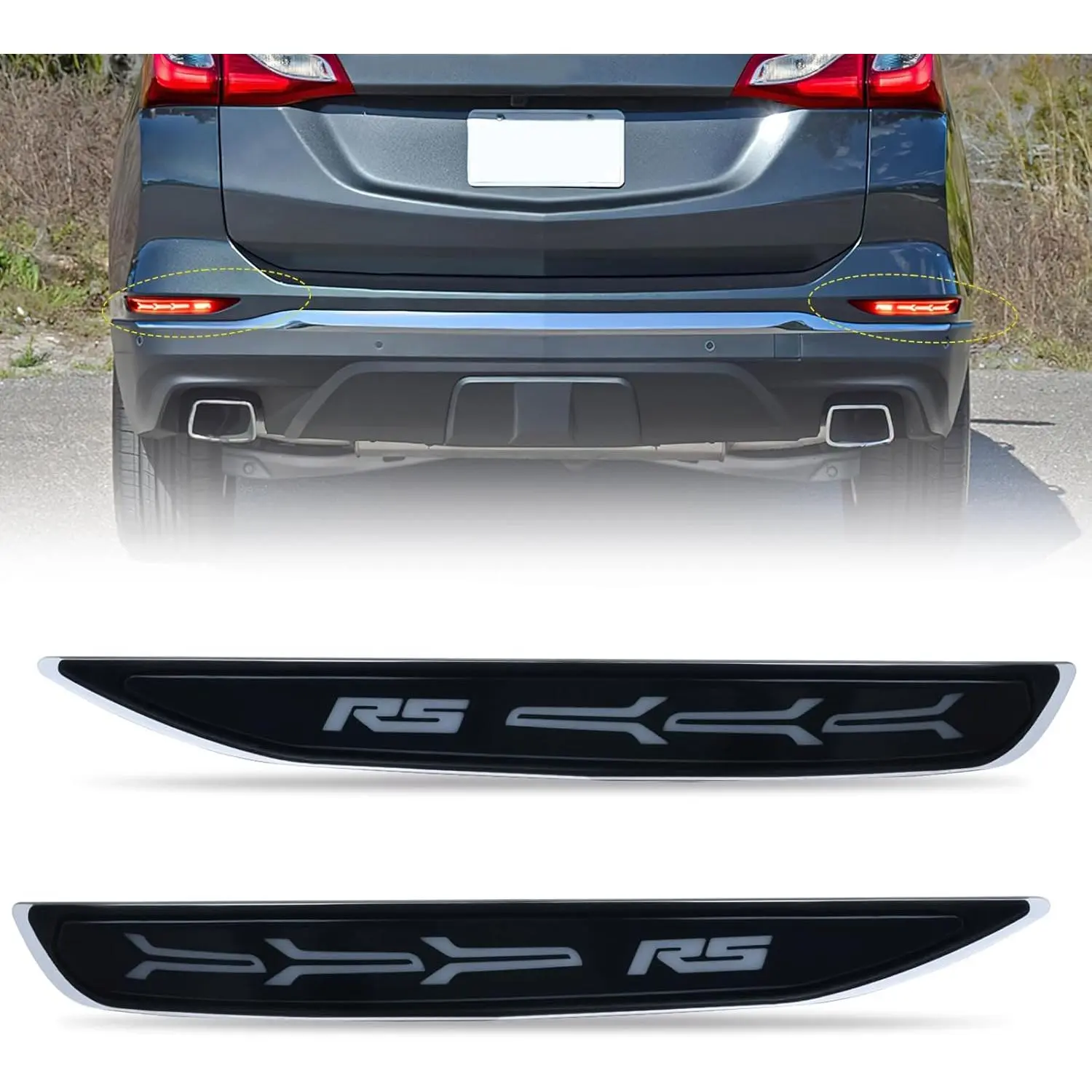 Nilight Rear Bumper LED Taillights, Smoke PMMA Lens IP65 Reflector Lamps for 2017-2022 Chevy Equinox, Brake/Signal Sequential Flashing Driving Rear Lighting Replacement