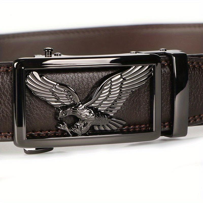 Men's Genuine Leather Belt 2-Piece Set with Automatic Ratchet Buckle Adjustable Comfortable Fit for Business & Casual Wear Perfect Christmas Gift