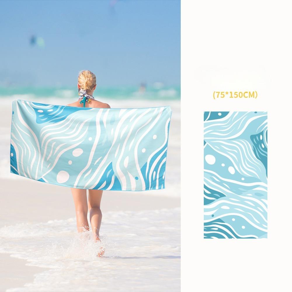 Beach towel Double-sided velvet absorbent swimming microfiber beach towel Printed quick-drying sports towel Universal golf