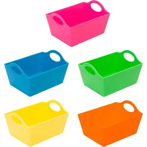 Simplify Neon, 5 Pack, Mini Storage Containers, Bins, Drawer, Office Organization, Good for Toys, Hair Accessories, Bobby Pins, Q-Tips, Small Items