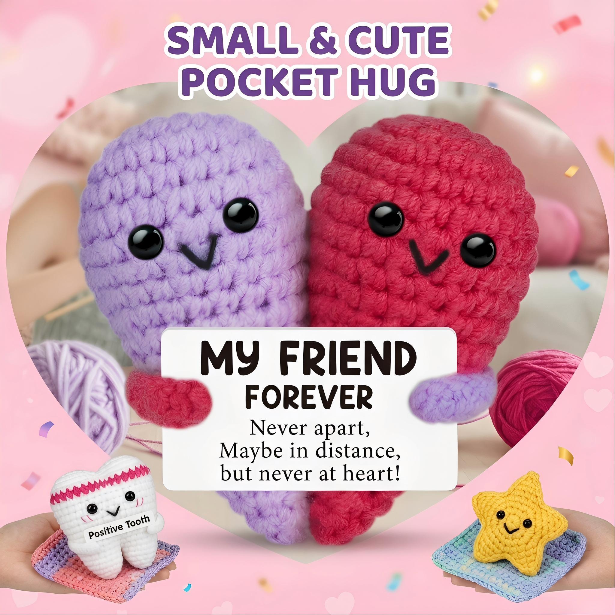 Cute Handmade Crochet Heart Emotional Support Plush Doll,Soft Skin-Friendly Cotton Yarn Stress Relief Decor,Birthday Gifts,Gifts For Women Men Him Her,Bestie Friendship Gifts,Easter Basket Stuffers,Mothers Day Graduation Teacher Appreciation Going Away Gi