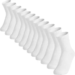 6 Pairs Premium Cotton Crew Socks, Cushioned Athletic Socks for Women and Men, Perfect for Running, Hiking and Fitness