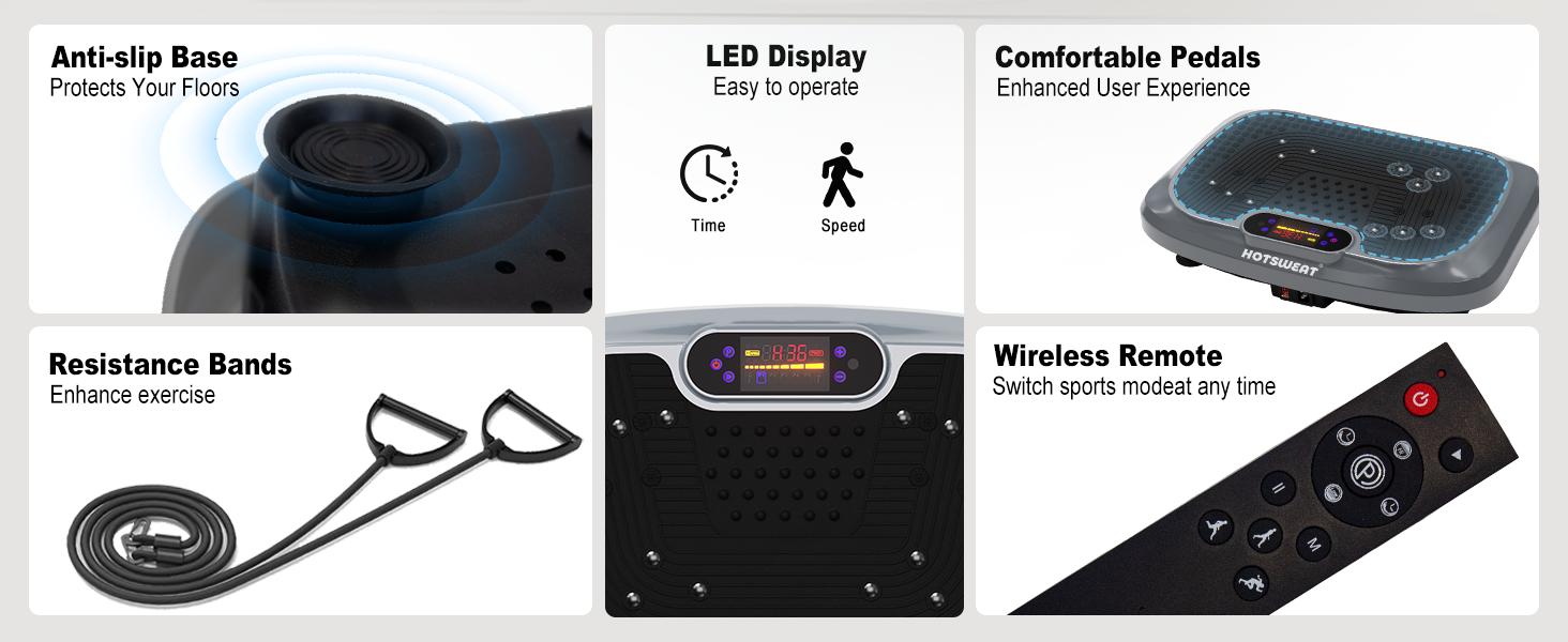 Vibration Plate Exercise Machine for Lymphatic Drainage,Power Plate Vibrating Platform ,Shaker for Weight Loss,Waver Board with 120 Levels for Home Gym