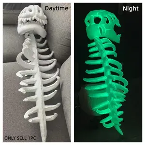Night-light dinosaur skeleton headpiece costume, eye-catching fluorescent toy at night, soft and suitable for wearing adult and child versions of plush skeletons, game props to enhance parent-child relationships, Halloween gift, Christmas,birthday gift.