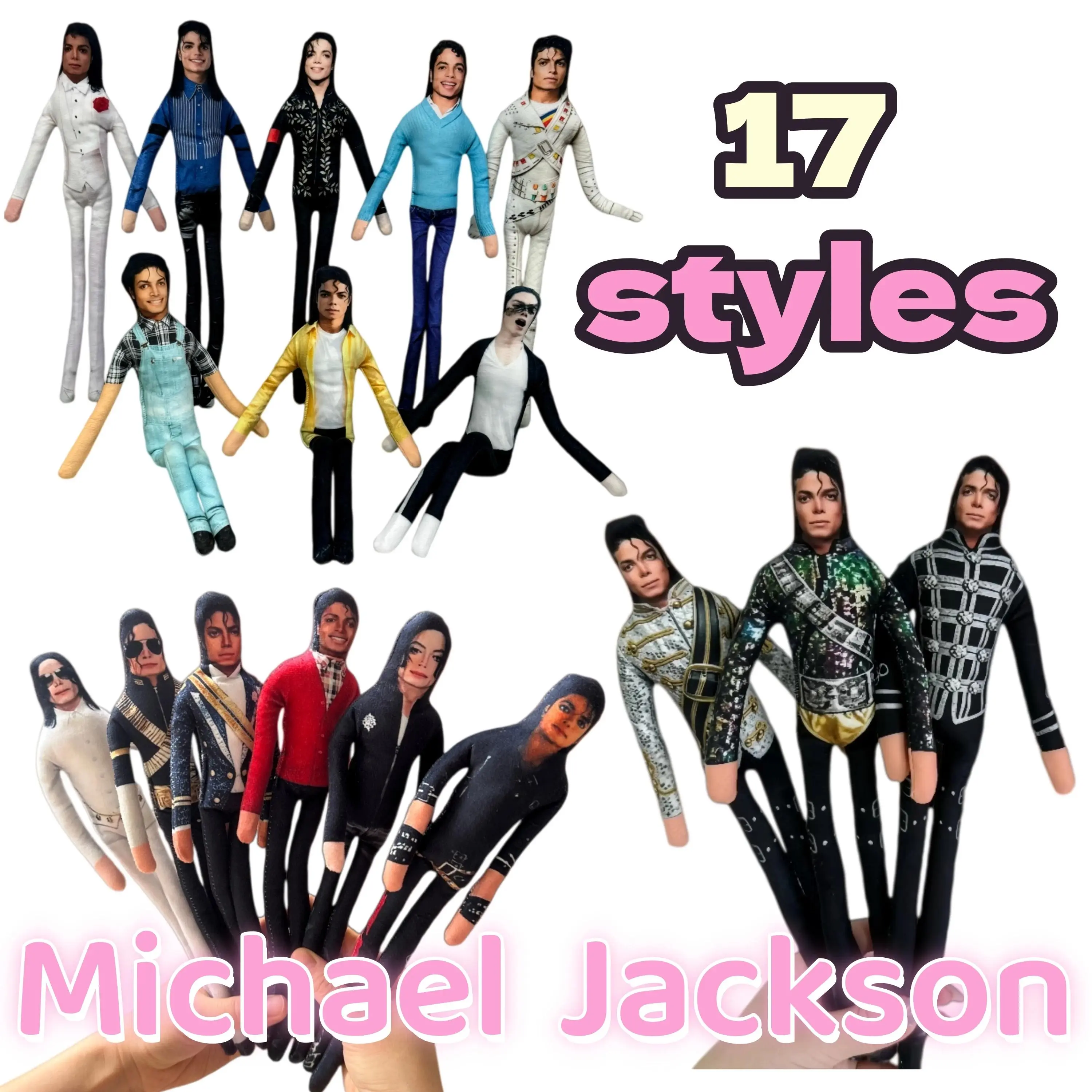 New Style  Michael Jackson Cosplay Prop Doll Plush Stuffed Figure Dolls Room Decoration Abstract Joint Mobility Props Gift
