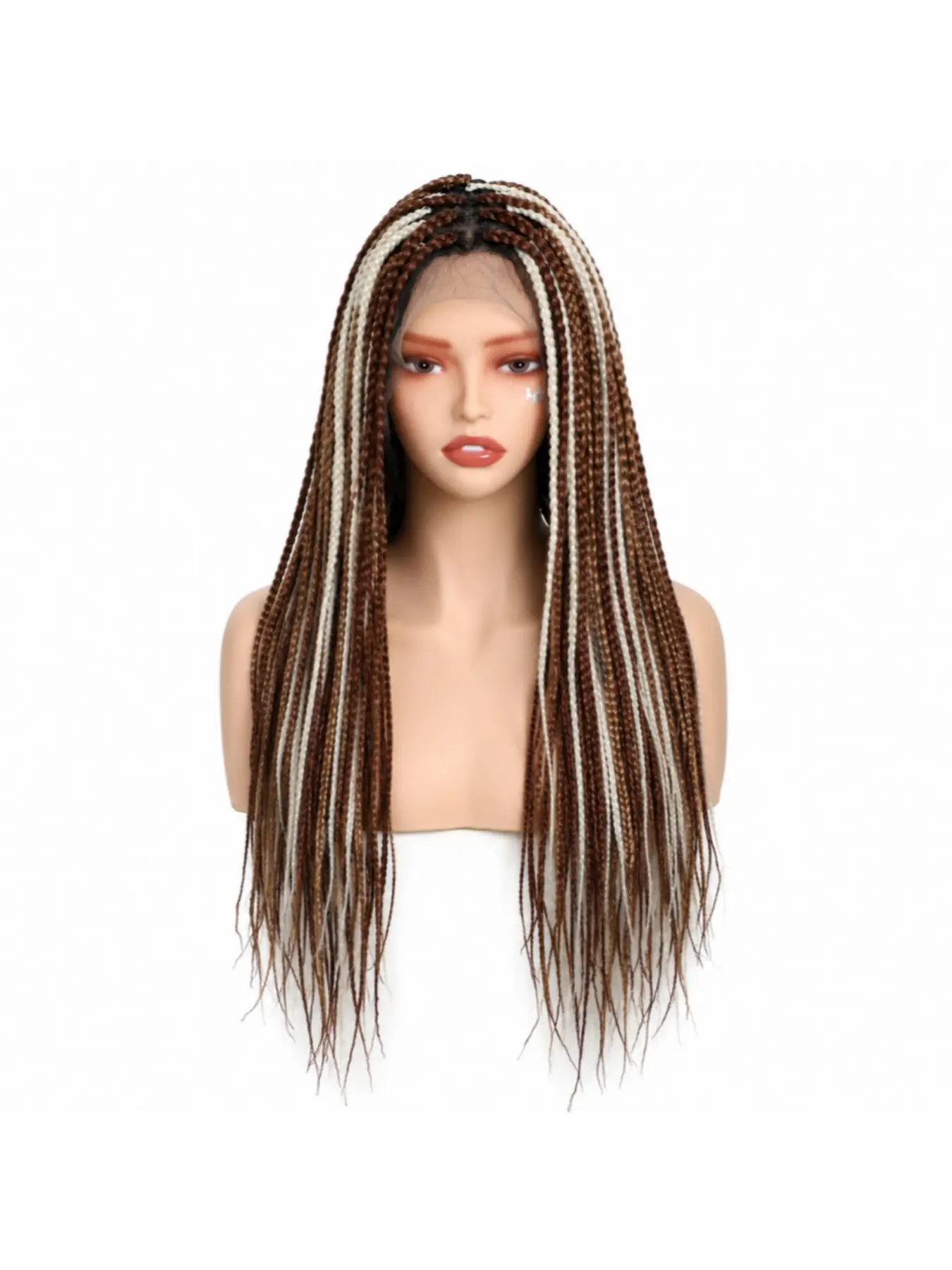 24 Inch Full Lace Box Braided Wig, Heat Resistant Synthetic Braids, Long Pre-Braided Protective Style for Daily Wear, Party & Vacation, Braided Hair Wigs