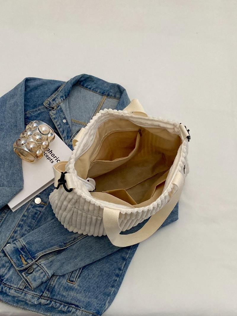 Summer 2025 New Arrival Women's Preppy Minimalist Tote Bag As Gift, Trendy Large Capacity Shoulder Bag, All-match Shoulder Bag for Daily & School Use, Clean Girl Commuter Bag for Teen Student, Valentine's Day, Gift