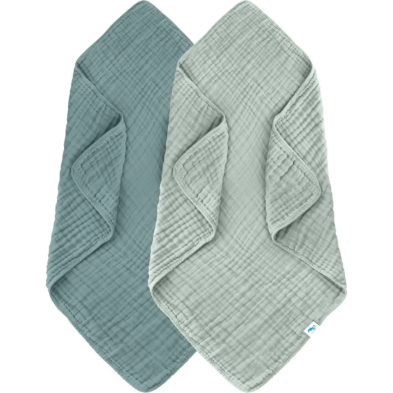 Baby Bath Towels Blanket - 2 Pack 100% Cotton Towel  Babies, Infants, Toddlers - 40x40Inch - Highly Absorbent, Light Emerald