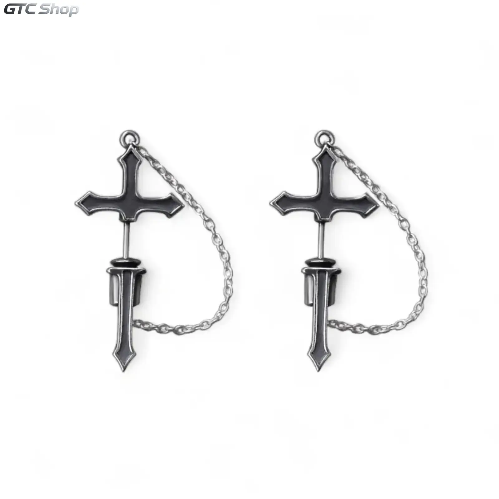 Unisex Cross Stud Earrings for Men & Women, Punk Inlaid Cubic Zirconia Statement Ear Jewelry, Versatile Cool Accessory for Daily Streetwear, Party & Night‑Out Occasions