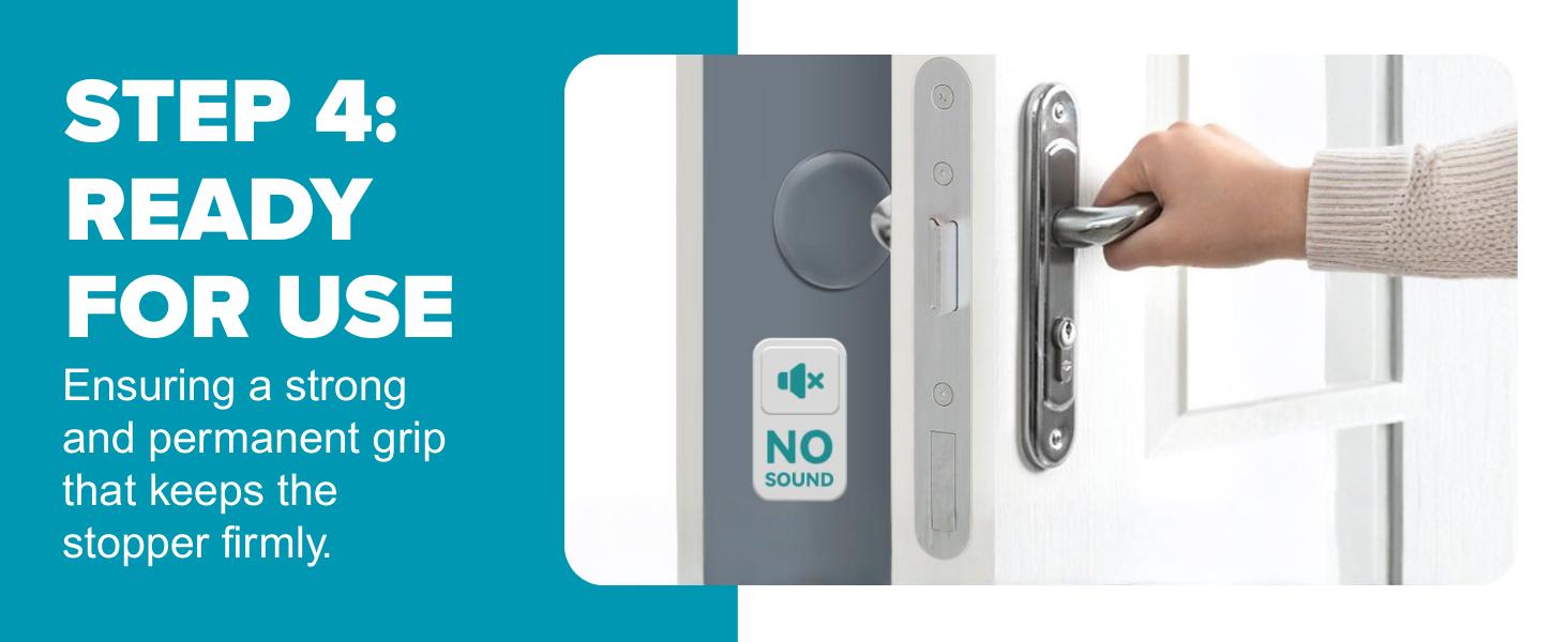 Wall Protector for Door Knobs, 2-Inch - Clear Self-Adhesive Door Stopper Guards - Quiet Rubber Bumpers for Wall Protection, 6-Pack