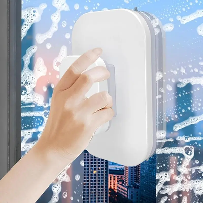 Magnetic Window Cleaner with Safety Rope, Suitable for 3-10mm Single Glass, Ideal for High-Rise Home Windows, Easy and Safe Cleaning Tool