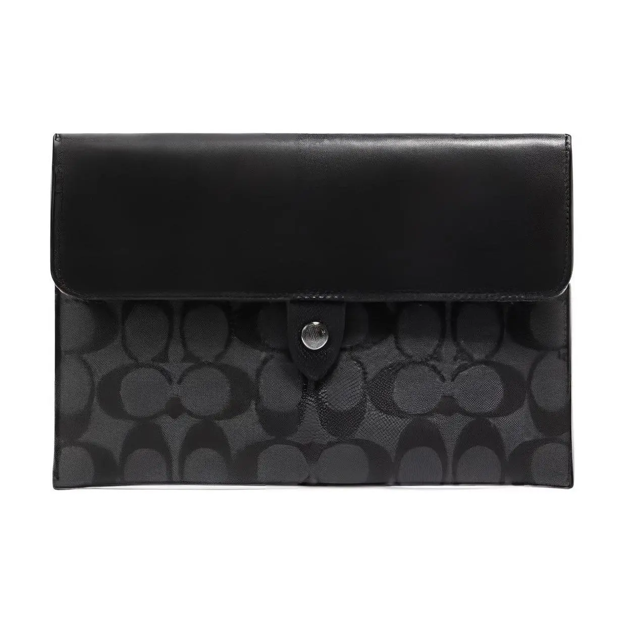 COACH Tablet 23 Crossbody Classic Monogram Flip-Top Canvas and Leather Wallet for Men, Black