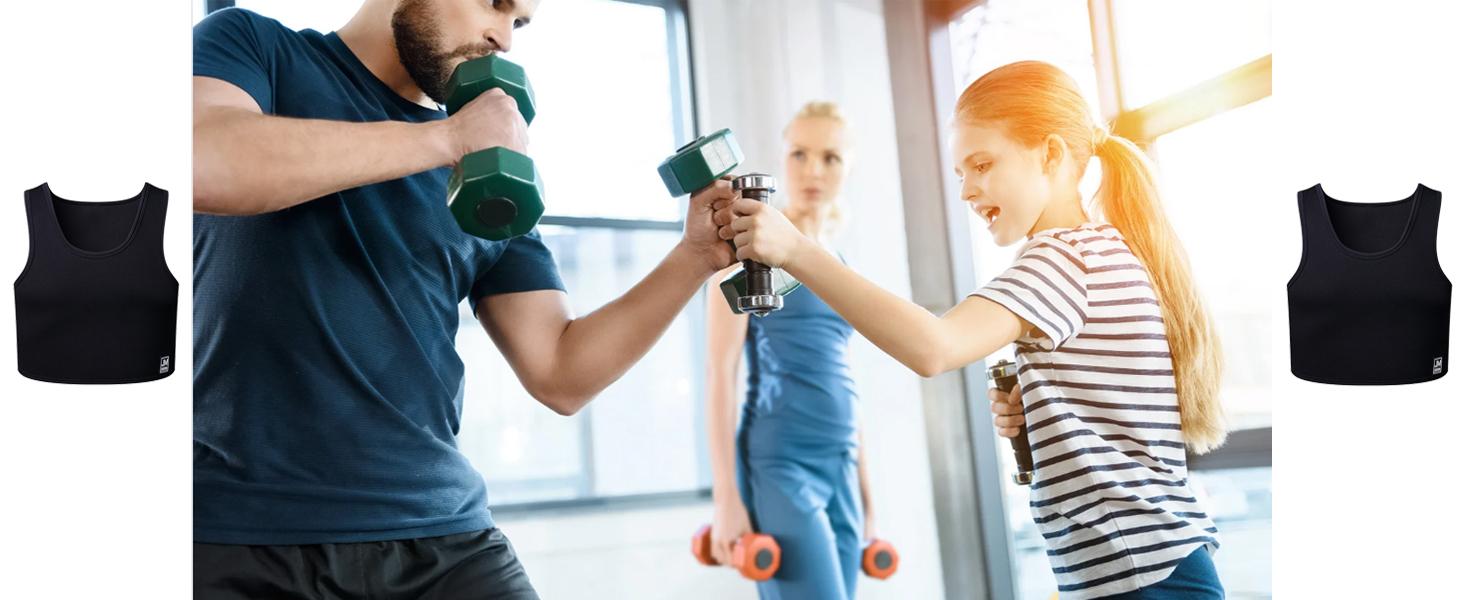 AGS JOCKMAIL Men's Neoprene Brace Vest Chest Support Strap Fitness Gym Sports Bra Vest Mens Chest Compression Vest