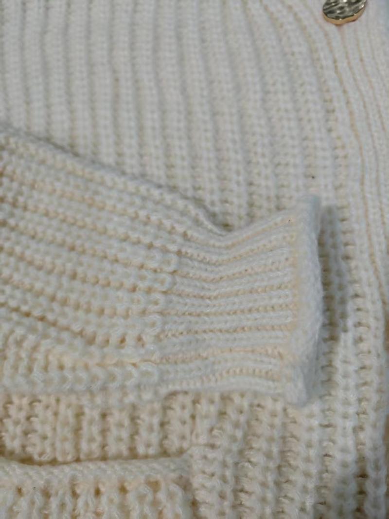 Women's Solid Color Cardigan, Casual Long Sleeve Button Front Knitwear for Fall & Winter, Fashion Women's Knit Clothing for Daily Wear, Tops, Basic Clothe