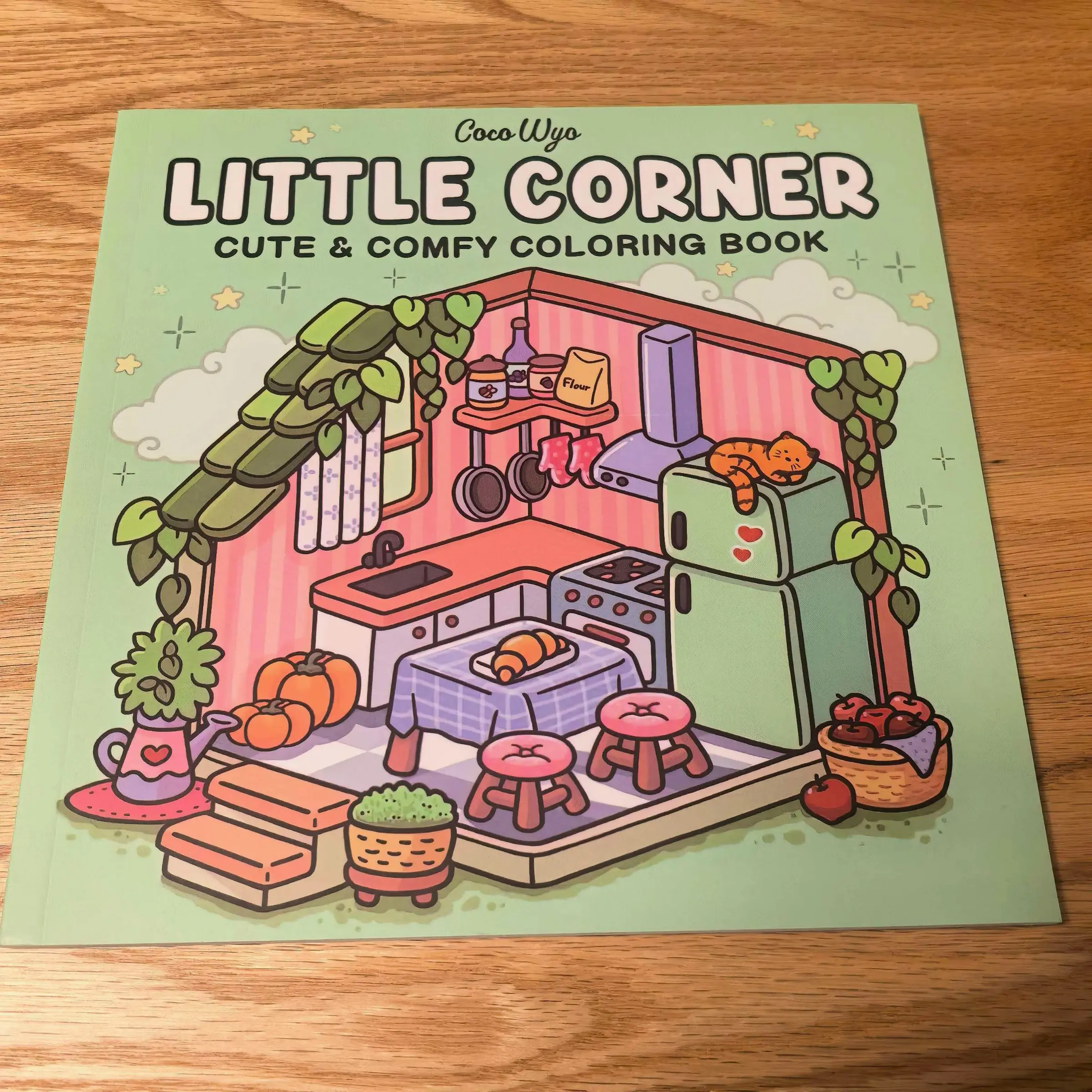 Cozy Cottage Coloring Book, Cute Corner Shop Coloring Workbook, Healing Indoor Scenes Adult Stress Relief Doodle Album