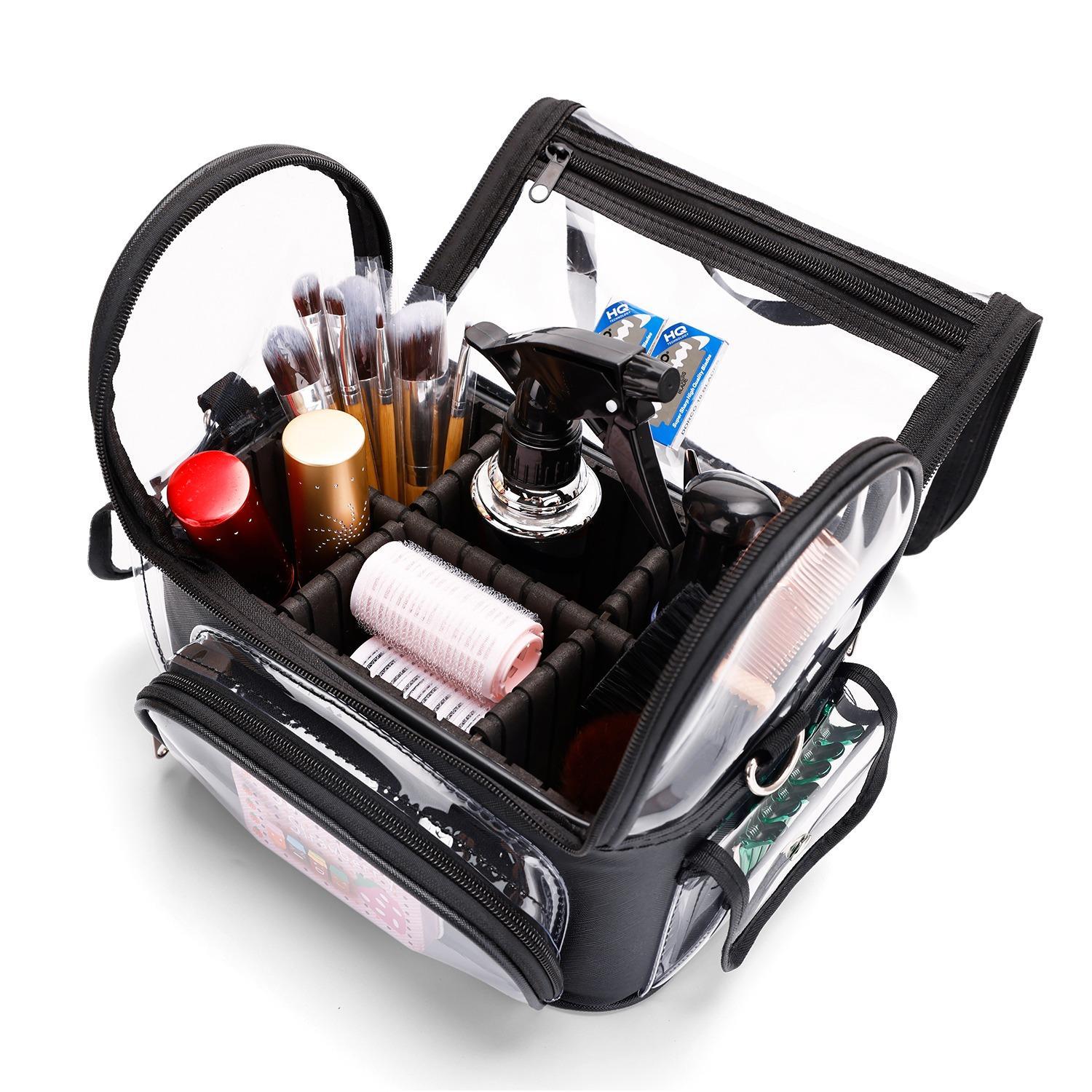 Transparent Waterproof Cosmetic Organizer Bag, PVC Fashion Travel Case for Makeup Tools, Haircutting Tool Storage, All Seasons Use