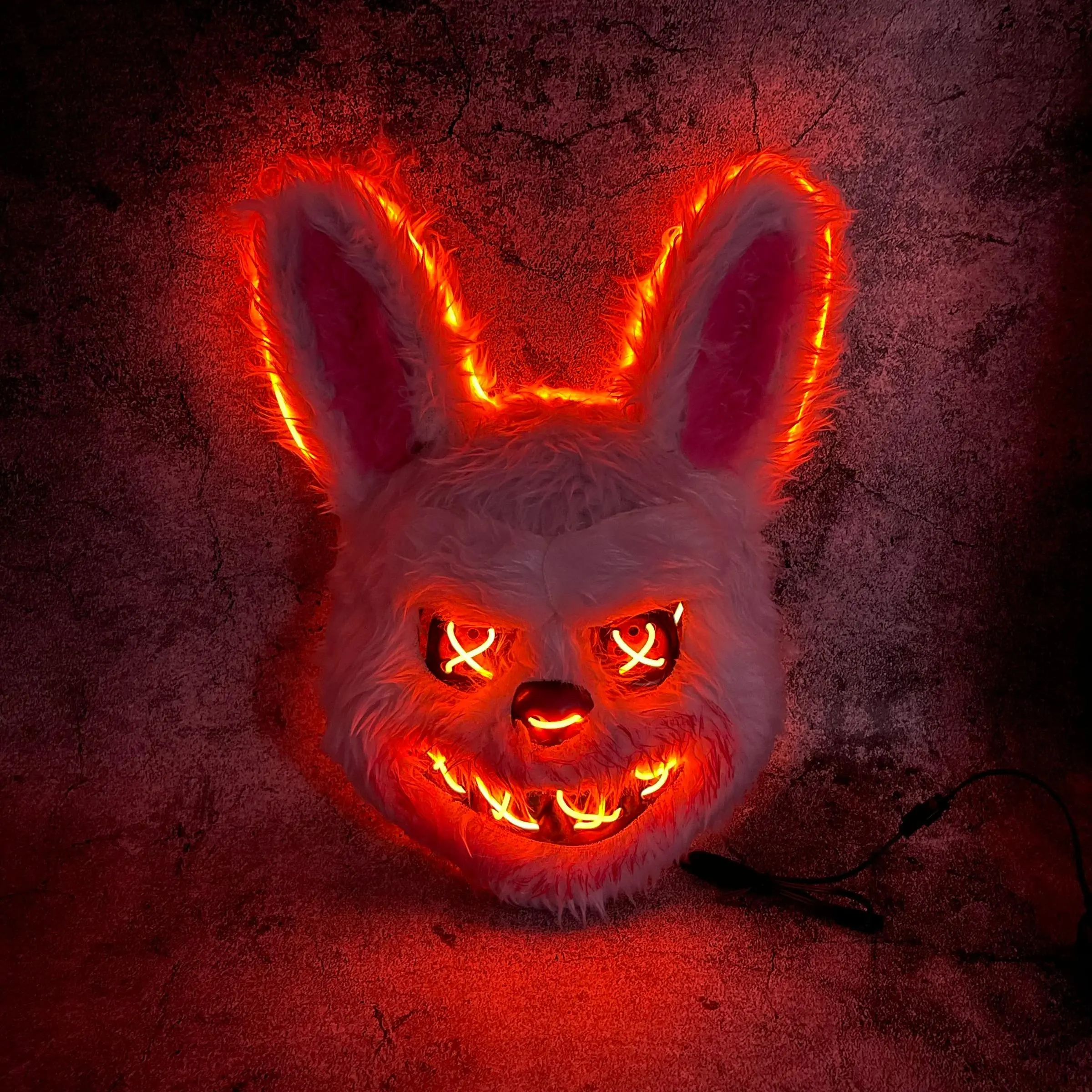 Halloween Luminous Mask, AA Batteries Required Glowing Mask, Creative Rabbit Mask for Halloween Party, Party Supplies, Home Decor