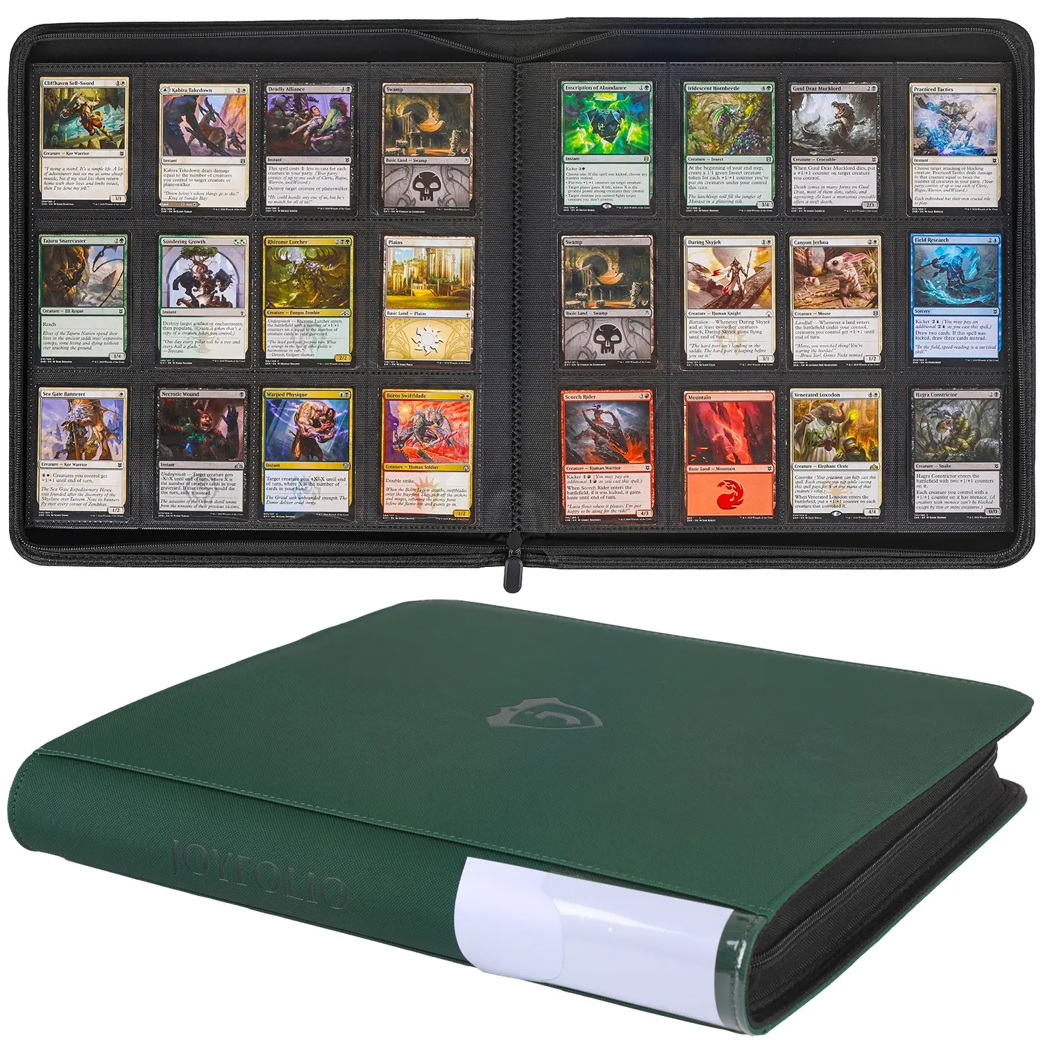 12 Slot Premium Card Holder with Zipper, Holds 480 Cards, Side Pockets for Trading Card Games, Durable Storage Solution