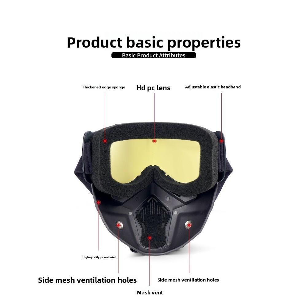 Full Face Protection Mask with Anti-Fog Goggles – Windproof Dustproof Tactical Mask for Outdoor Cycling, Motorcycle Riding, Sandstorm Protection, Breathable Sports Face Cover