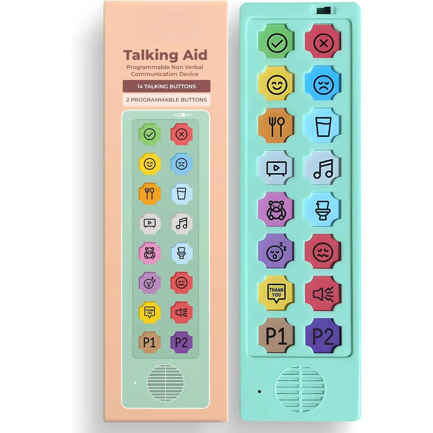 Unisex Programmable Talking Aid Communication Device with Programmable Buttons, Autism Speech Therapy Tool, Non-Verbal Special Needs Assistant (Alternative to PECS Cards, New Model), Nonverbal Special Needs Must Haves