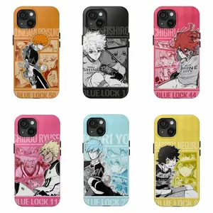 Blue Lock Anime Manga Junior Football Graffiti Art Tough Phone Case. Japanese Sports Aesthetic Heavy Duty Shockproof Protective Smartphone Cover Suitable for iPhone 17-11 Pro Max/Plus and  Samsung Galaxy S23-25