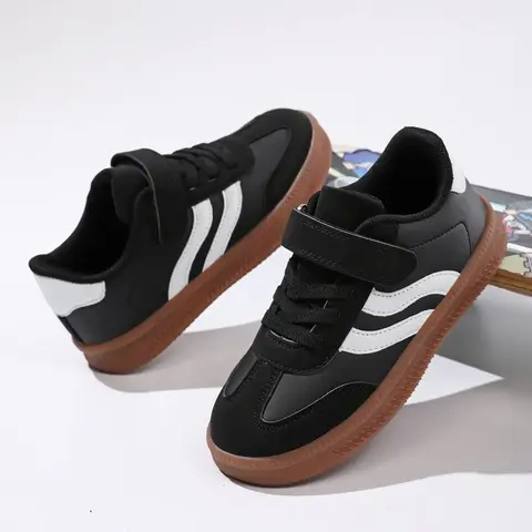 All-Season Casual Sports Shoes, Colorblock PU Leather, Anti-Slip Eva Sole, Adjustable Velcro, School Student Boy Sneakers, Trainer Footwear #GLOBAL PICKS