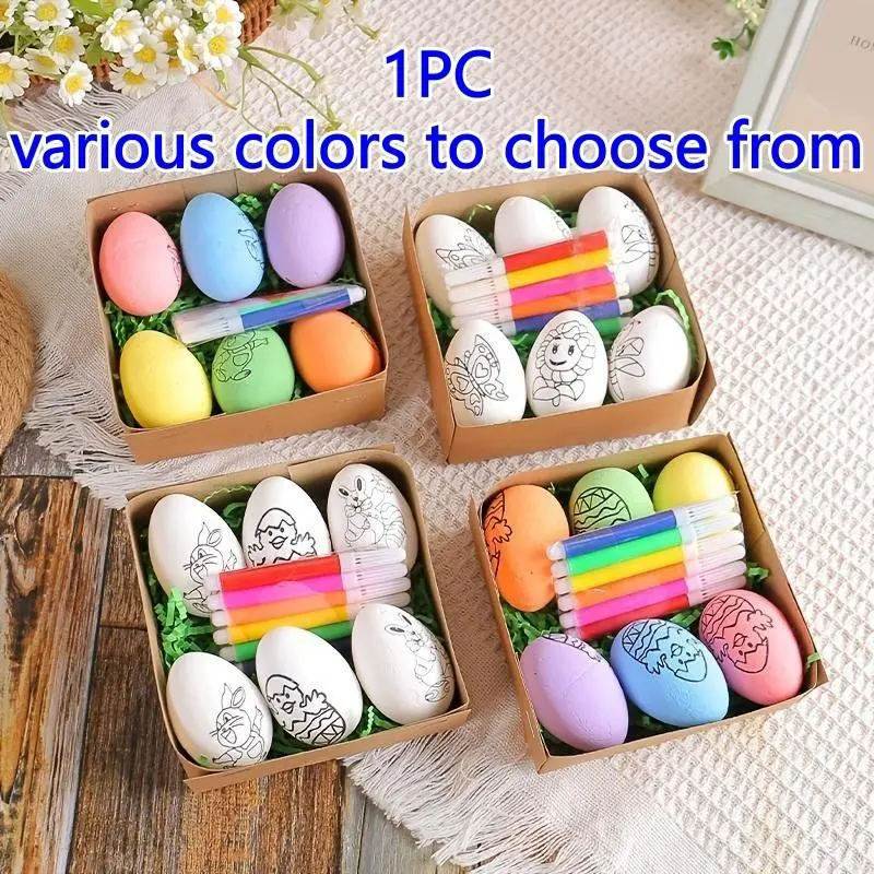 2026 Holiday Egg Painting Kit, 6 Pack Hand-Painted Eggs with Crayons, for Easter, Halloween, Christmas, Family Activities, Party Decor & Holiday Gifts，Ideal for Family Games, Holiday Parties, Classroom Crafts, Festive Gifts & Home Decor