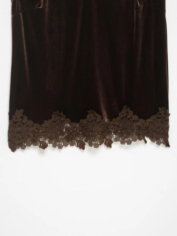 Aria Muse Women Fashion Velvet Lace Patchwork Sling Top Sleeveless V Neck Tank Tops 2026 Summer Trend High Street Lady Chic Tops