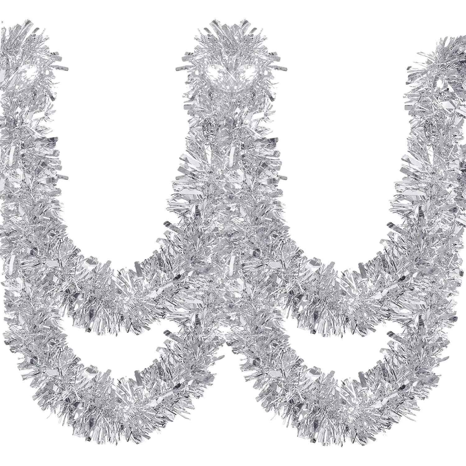 150  Christmas Tinsel Garland Metallic Twist Garland Shiny  String Ornaments for Christmas Tree Party Supplies Indoor and Outdoor Decoration()