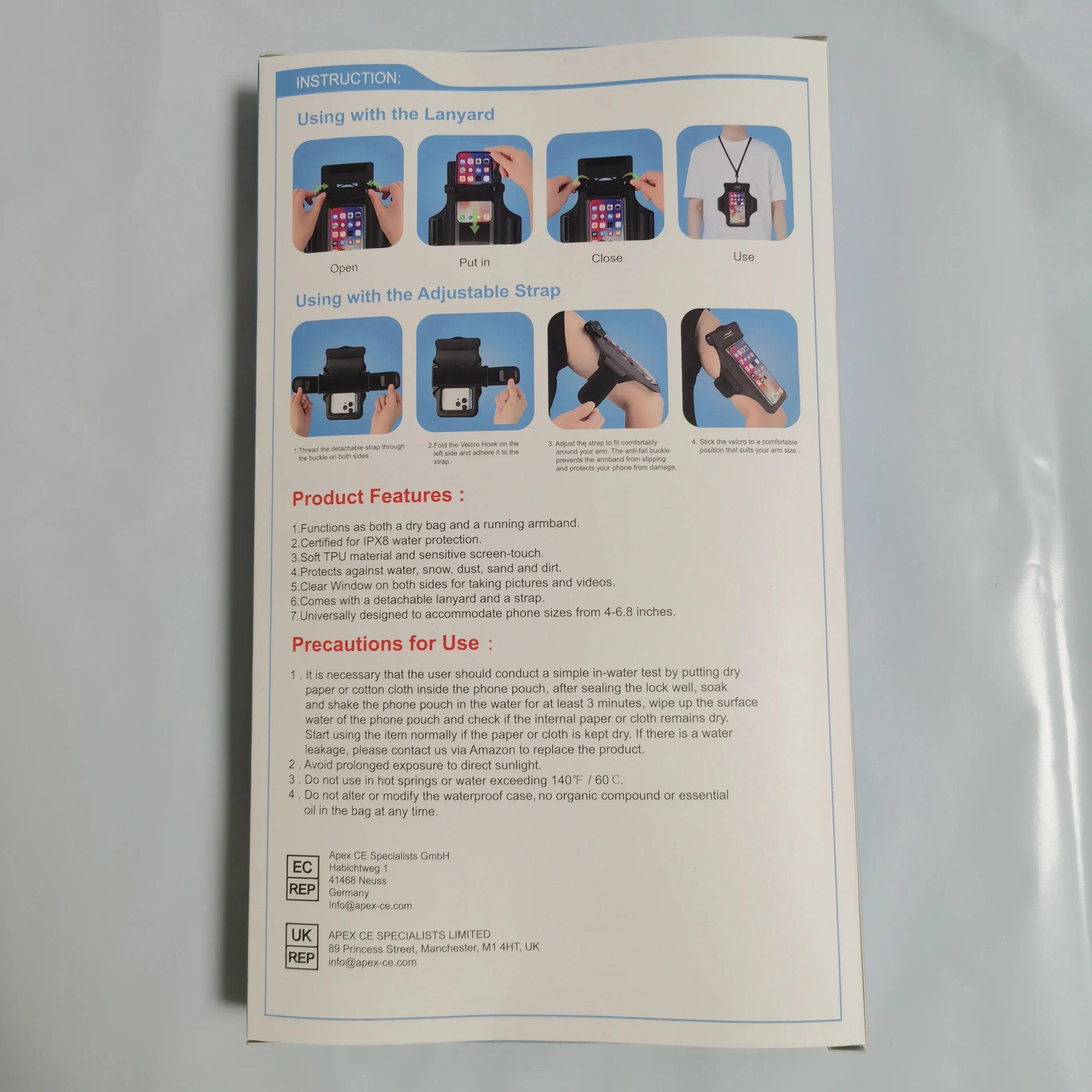 Armband Mobile Phone Waterproof Pouch For iPhone 17 16 15 14 13 12 Pro Max 15 Plus Swimming Surfing Diving Arm Phone Bag