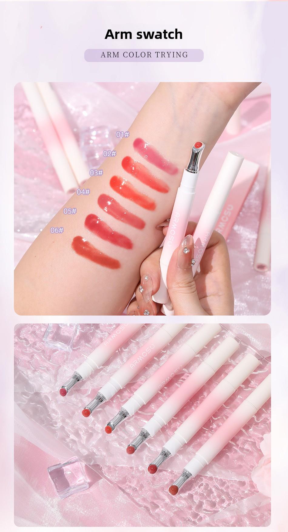 armosu Moisturizing Lip Gloss for Plump Lips, Non-Fading, Non-Drying, Nude Color, Brightening, Moisturizing, Hydrating, Mirror-Finish Lip Glaze