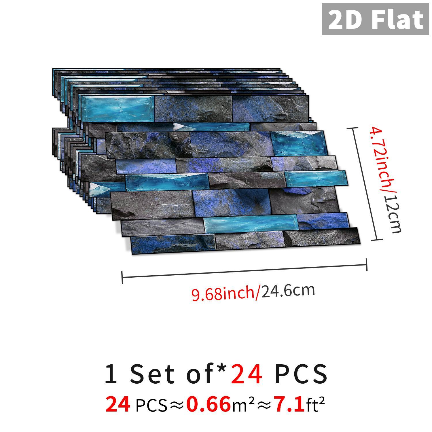 12/24/48 Sheets Tile Stickers,High Quality Look, DIY Easy,Striped Marble Peel & Stick Tile Stickers - Waterproof Wall Sticker Square Backsplash For Kitchen Bathroom Home