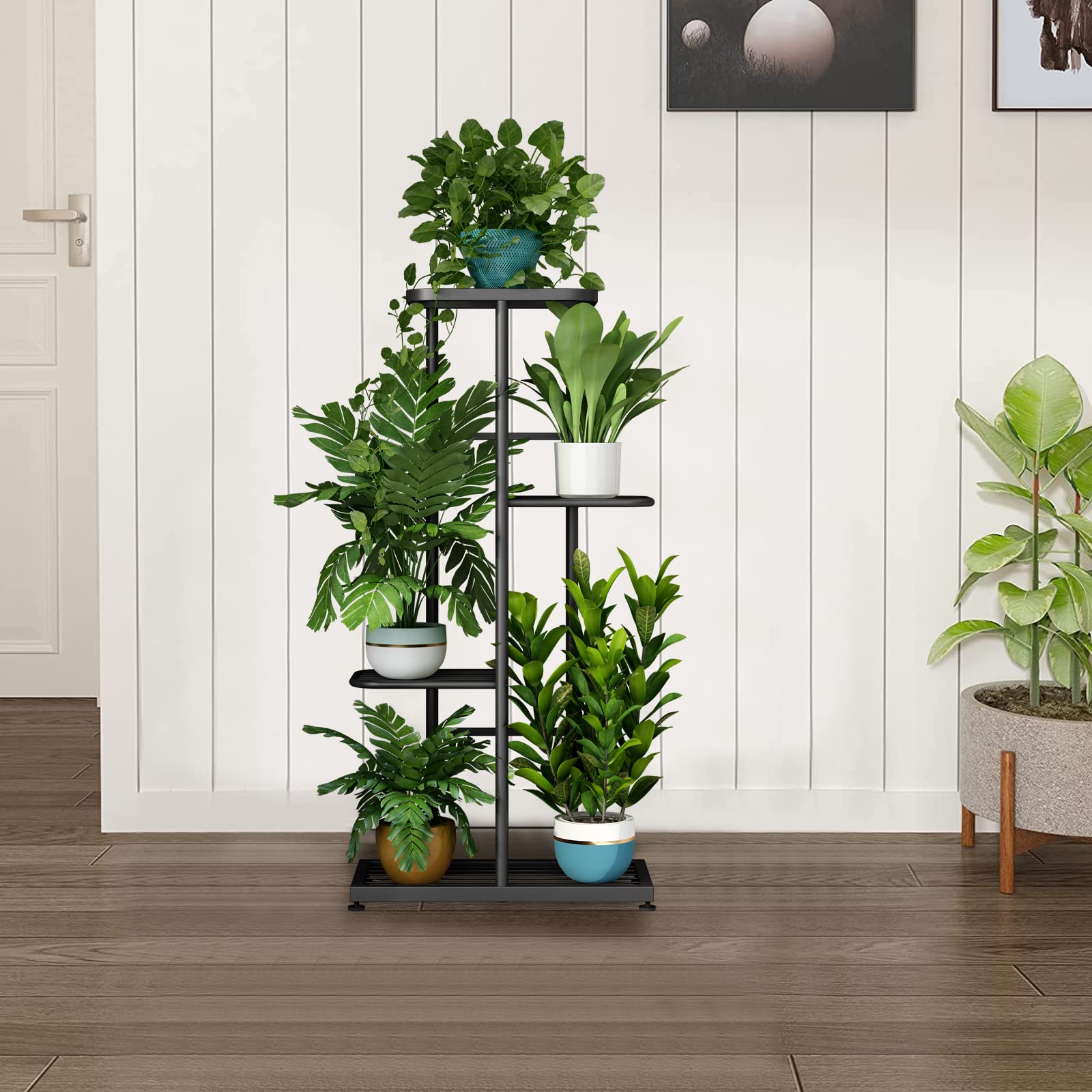 Plant Stand Indoor Outdoor Metal 4 Tier 5 Potted Multiple Flower Pot Holder Shelf Planter Display Shelving Unit for Patio Garden Corner Balcony Living Room【A001】 Deals For You Days