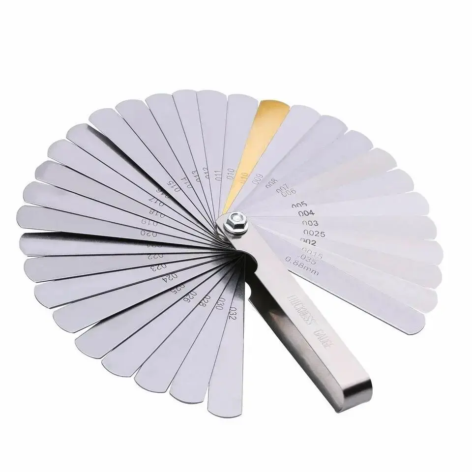 32-Blade Dual Reading Combination Feeler Gauge: Metric & SAE