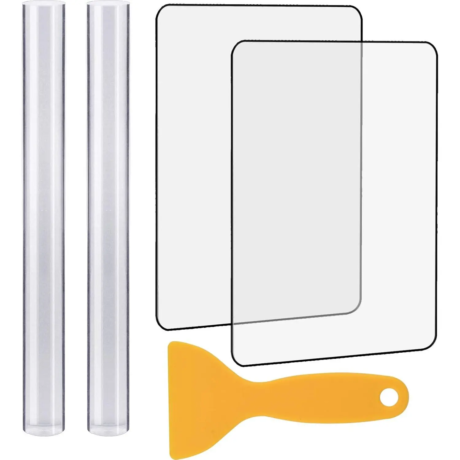 5 count Polymer Clay DIY Tool,   Clay Roller with  Sheet Backing Board Plastic Scraper Assisted Shovel Rubber Clay Tools Molds for Shaping and Sculpturing Modelling