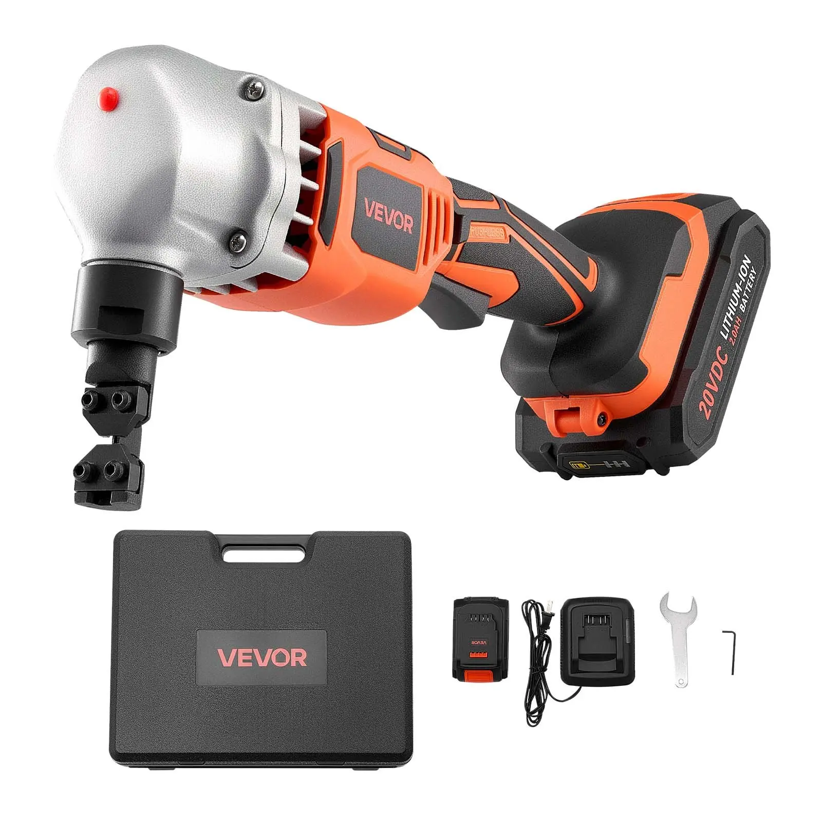 【DealsForYouDays】Cordless Metal Nibbler, with 18 V 2000 mAh Battery, 1200 RPM Brushless Motor, Electric Nibbler Metal Cutter with Plastic Carrying Case for Cutting Stainless Steel, Aluminum, and Copper Sheet