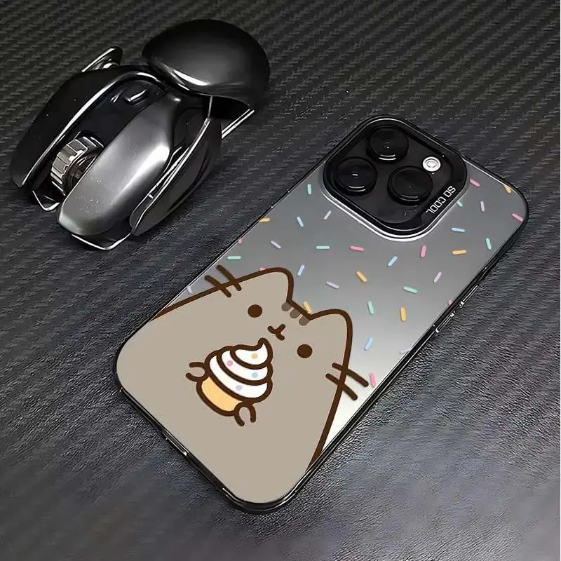 A Cute Pusheens Phone Case That Features Ice Cream, Compatible with for Samsung  iphone Models 17 16E, 16, 15, 14, 13, 12, 11 Pro Max, X, XR, XS Max, 8, And 7 Plus, Made of Transparent TPU Soft, Smartphone, Handheld