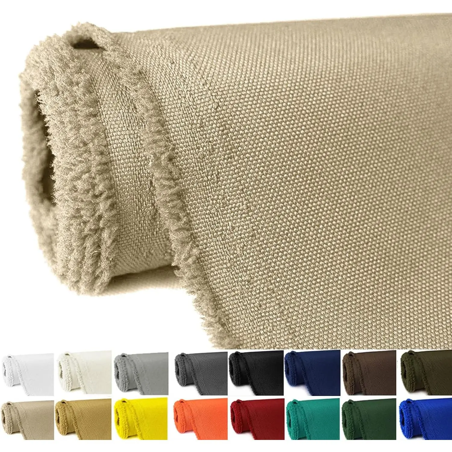 600D Waterproof Canvas Fabric by The Yard 58" Wide Water Resistant Polyester Upholstery Fabric for Indoor Outdoor Chair Cushion Furniture Cover Sewing DIY, 1 Yard Khaki