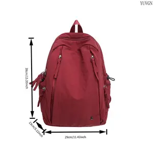 Unisex Multi-Pocket Lightweight Casual Backpack - Soft Nylon Waterproof Daypack with Adjustable Shoulder Strap, High-Capacity Zip Closure for School, Travel