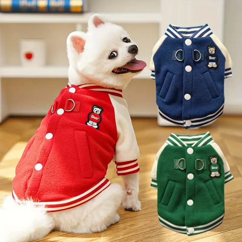 Apparel for Small And Medium Dogs: Baseball Jackets And Cozy Fleece Coats for Autumn/Winter, Suitable for Pomeranians, Schnauzers, French Bulldogs, Pugs, And Various Other Dog Fashion Items And Pet Supplies