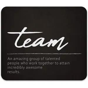 Team Definition Black Square MousePads,Inspirational  Pads for Desk  Office Gaming Working, Decor Accessories Supplies,9.5x7.9 inches