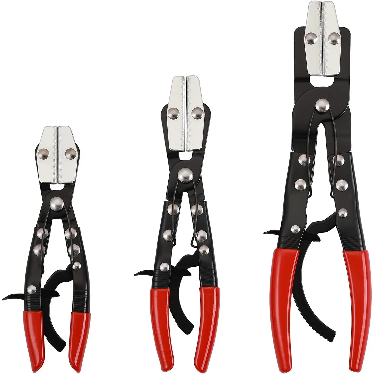 Metal Hose Pinch Off Pliers, Automatic Locking Ratcheting, Pliers for Coolant Hose, Radiator Hose,  Hose, Carbon Steel, 8", 10", 12"
