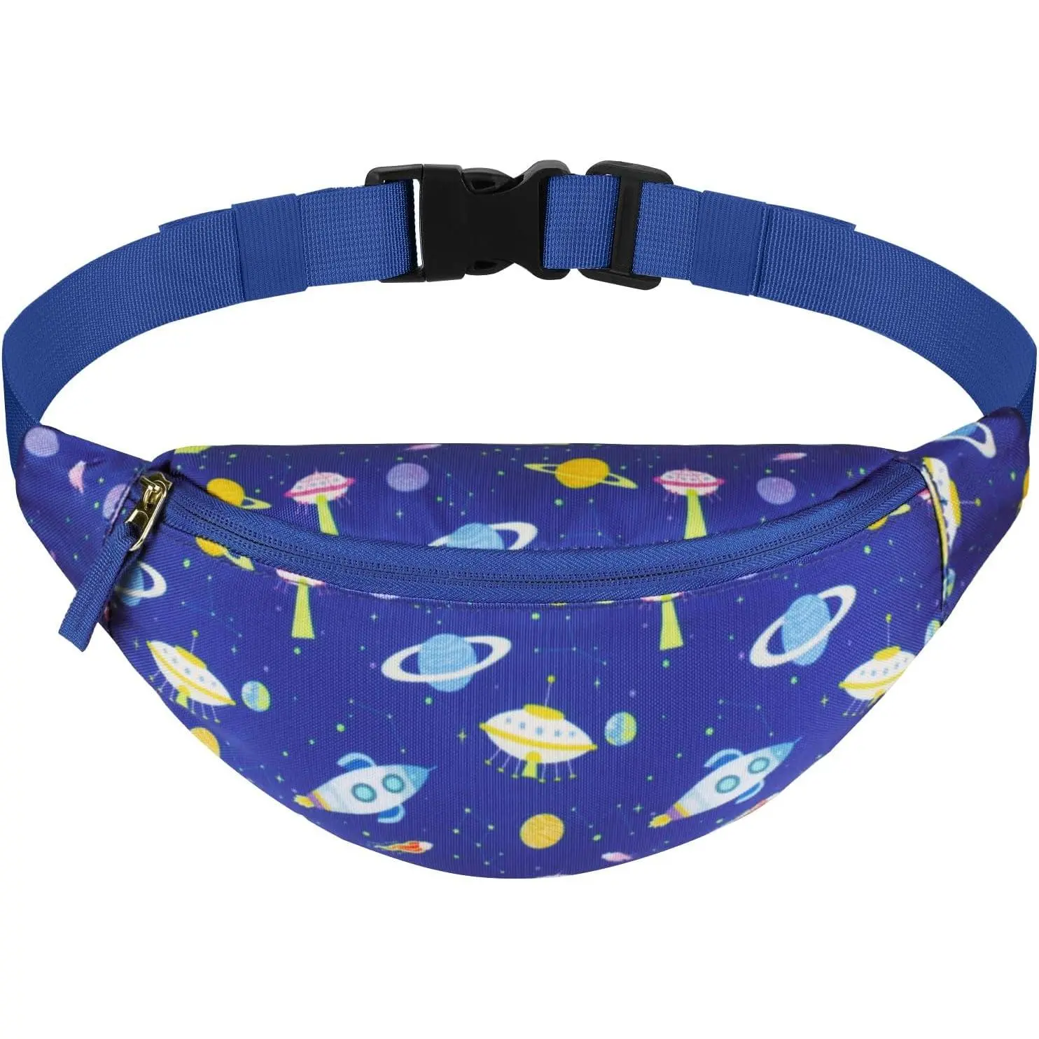 Space  Fanny Pack for Boys, Travel Small  Bag Crossbody Belt Bag for Little Boys  Cute Fanny Bag, Blue Navy