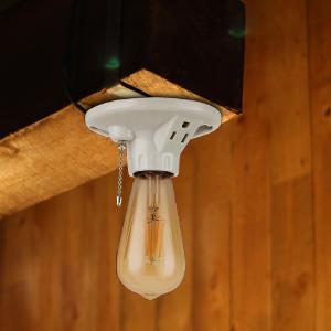 Lamp holder with grounding socket, ceramic zipper fixture, E26/E27 base, pack of 2, UL certified