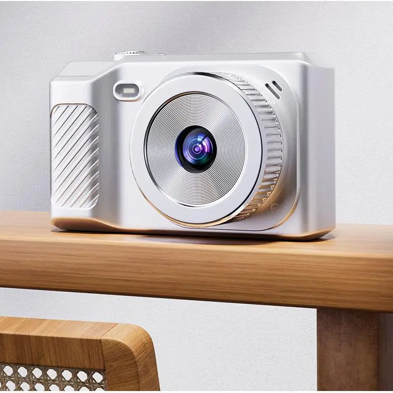 Retro 1080P Digital Camera for Students, 8MP 8X Zoom Anti-Shake, Portable, Transfer to Phone, with Pocket Printer